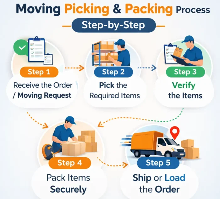 The Moving Picking and Packing Process Step-by-Step