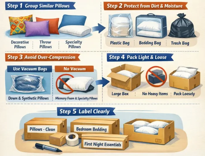 Step-by-Step Guide: How To Pack Pillows For Moving