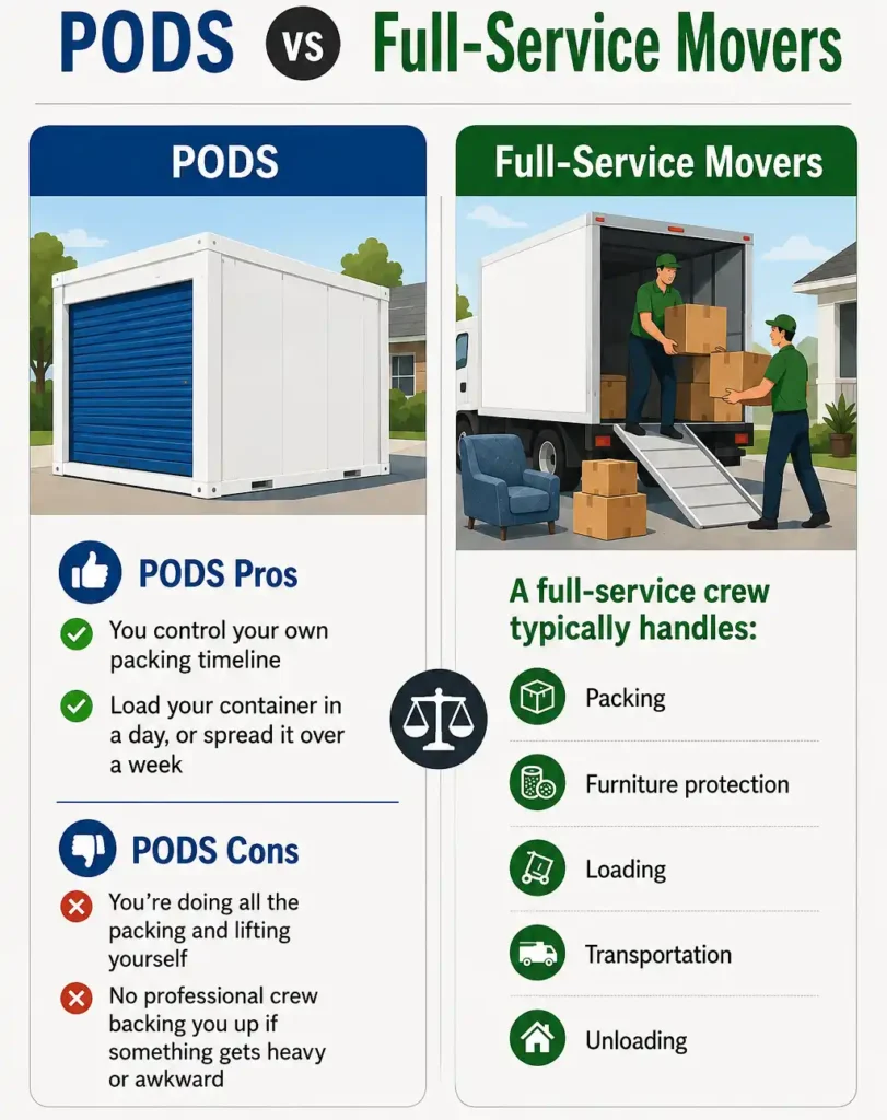 PODS vs Full-Service Movers