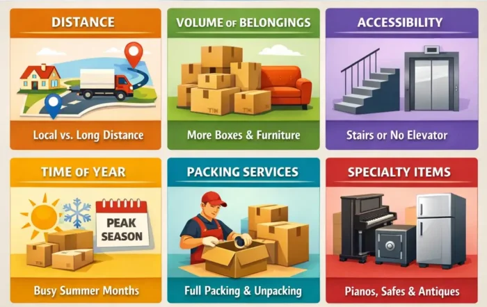 What affects the price to move a 2-bedroom apartment?
