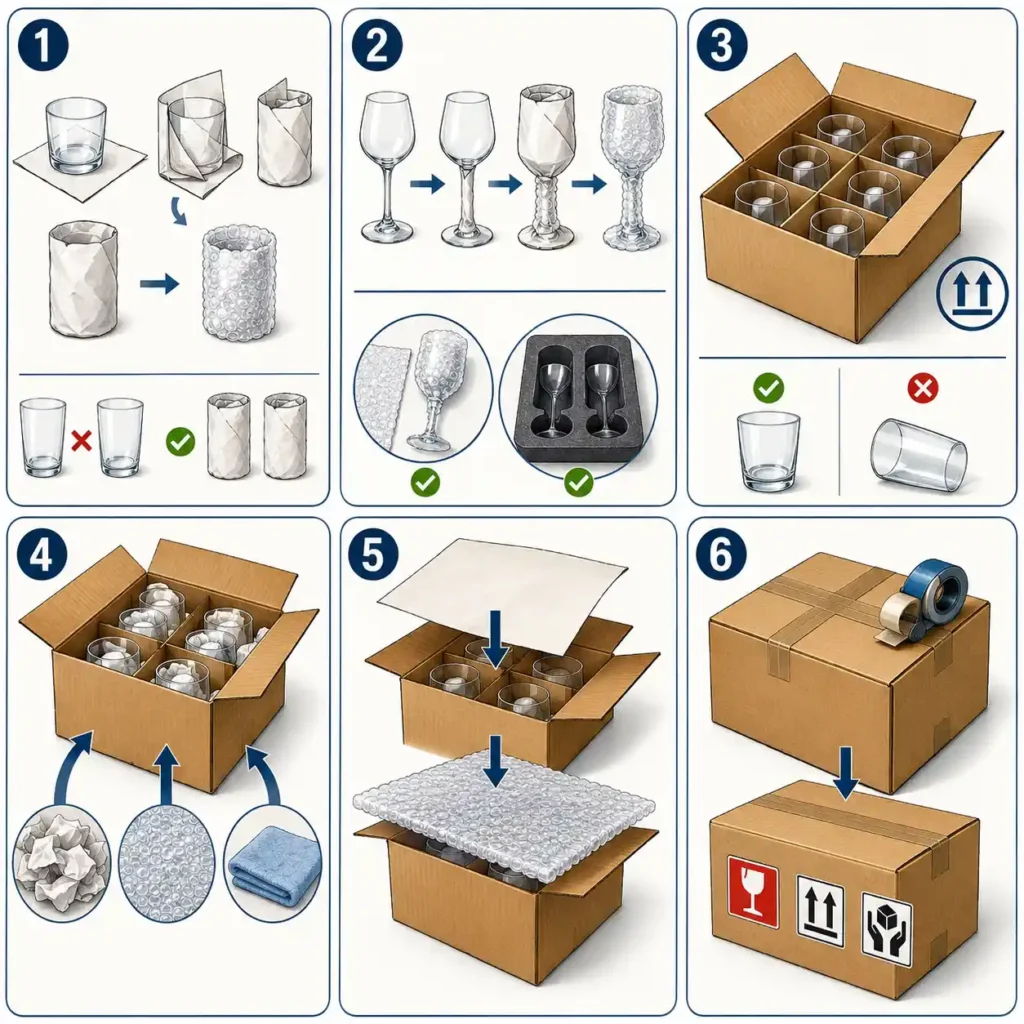 Packing Glasses for Moving A Simple Approach