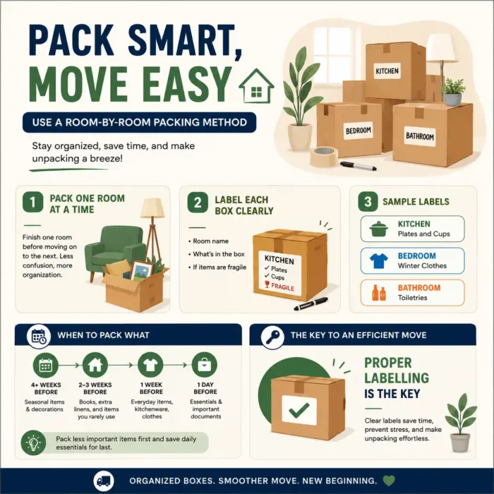 Use a Room-by-Room Packing Method