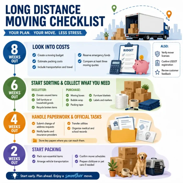 Long Distance Moving Checklist Eight Weeks Out